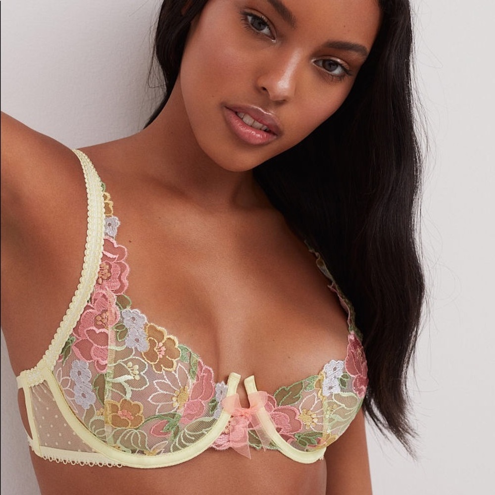 For Love And Lemons Luella Bra Pastel Yellow Small NEW